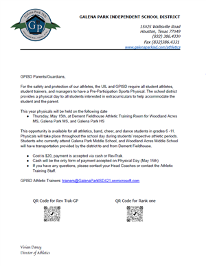 GPISD Physical Letter